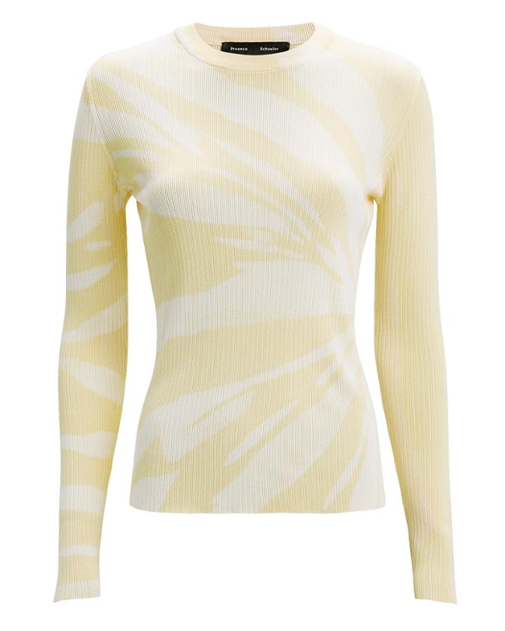Proenza Schouler Yellow Tie-dye Knit Top Yellow/white S