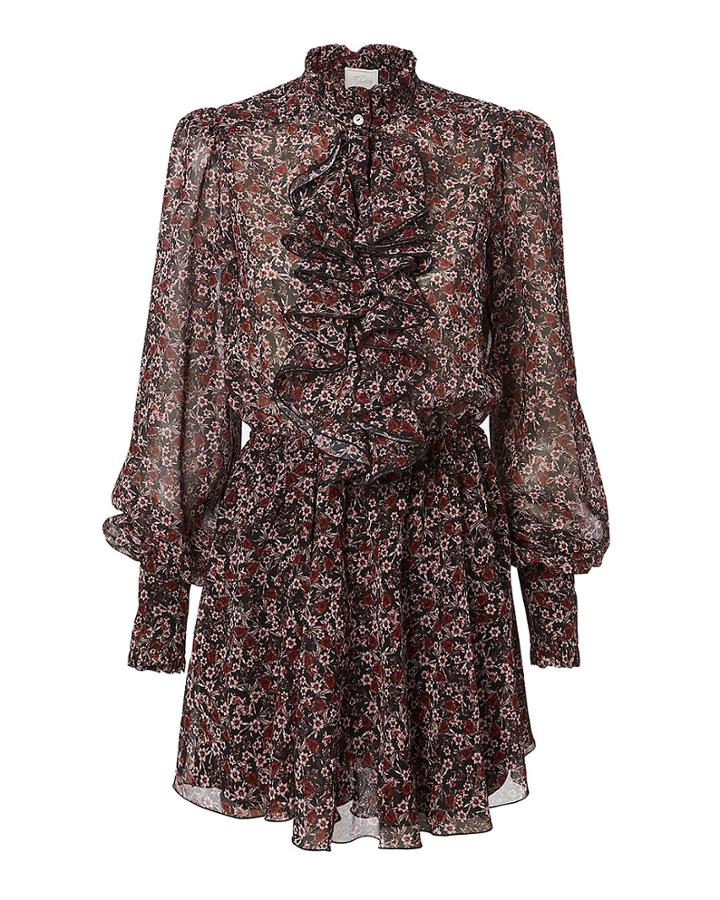 Redemption Victorian Floral Mini Dress Red 38