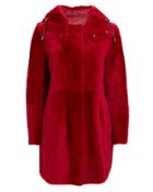Yves Salomon Reversible Red Parka Red 32