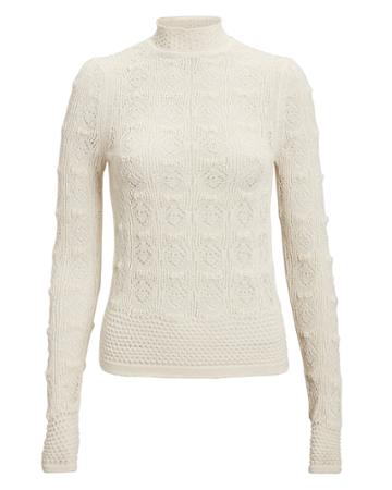 See By Chlo Open Weave Turtleneck White M