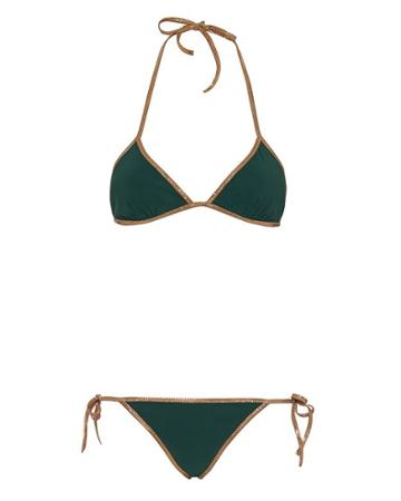 Toshie Hampton Reversible Triangle Bikini: Pink/green