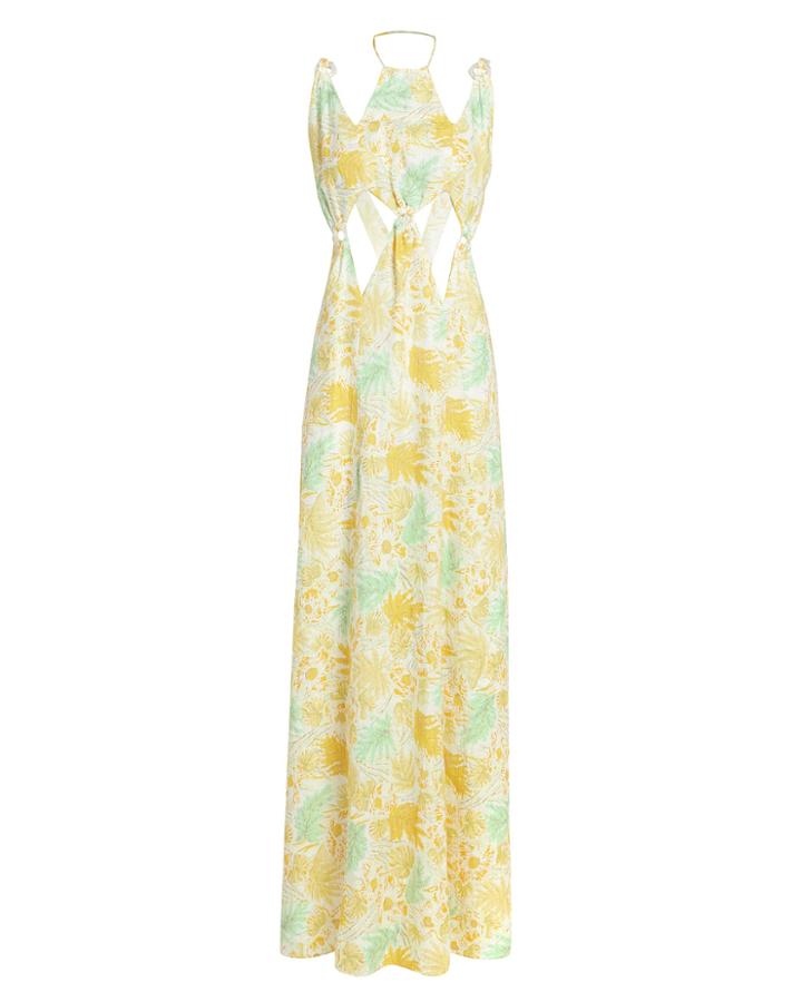 Cult Gaia Sabine Cutout Maxi Dress Light Floral M