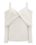 Adam Lippes Cold Shoulder Cashmere Sweater Ivory P