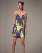 Fleur Du Mal Pastel Sequin Slip Mini Dress Lilac/blue Zero