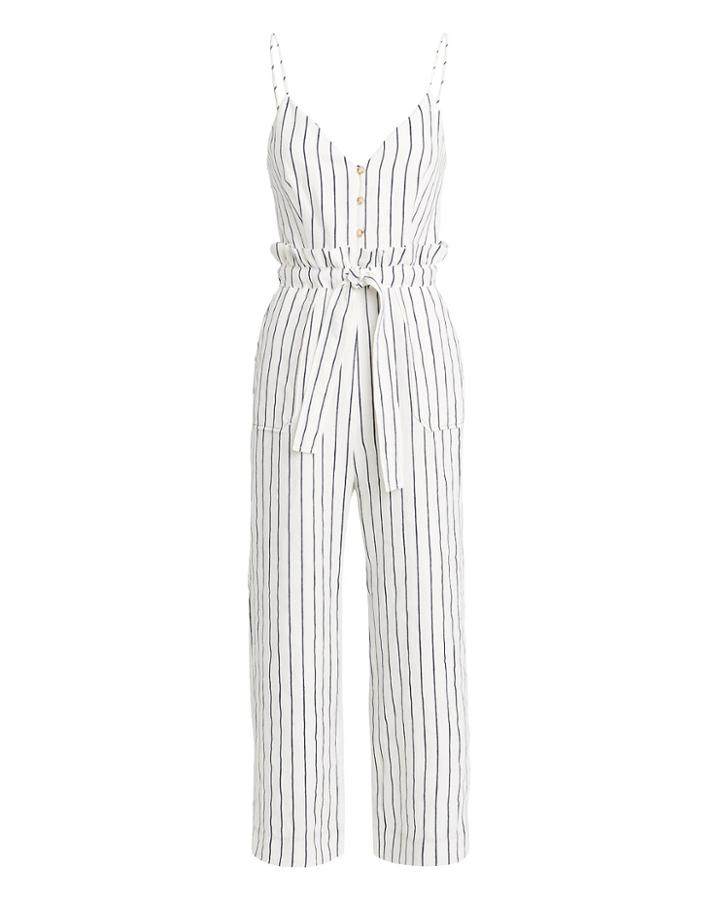 Saylor Laurine Striped Jumpsuit Ivory/navy L