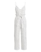 Saylor Laurine Striped Jumpsuit Ivory/navy L