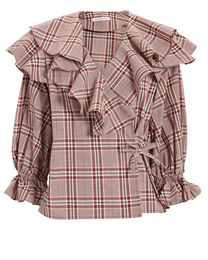 Rejina Pyo Camila Wrap Blouse Red S