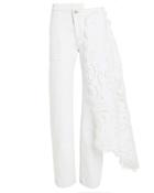 Monse Louise Lace-draped Jeans White Zero