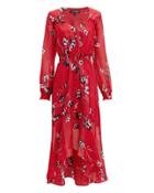 Exclusive For Intermix Intermix Deirdre Floral Print Dress Red 6