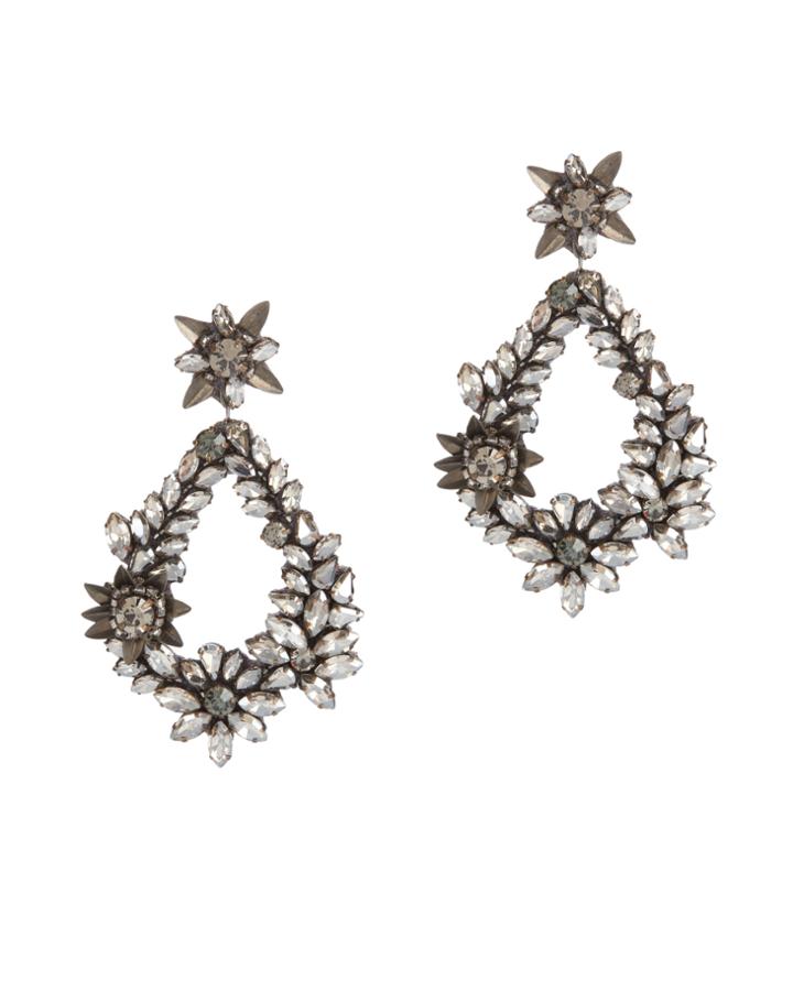 Deepa Gurnani Belie Earrings Gunmetal 1size