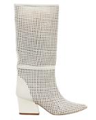 Tibi Luca Cutout White Leather Boots White 37.5