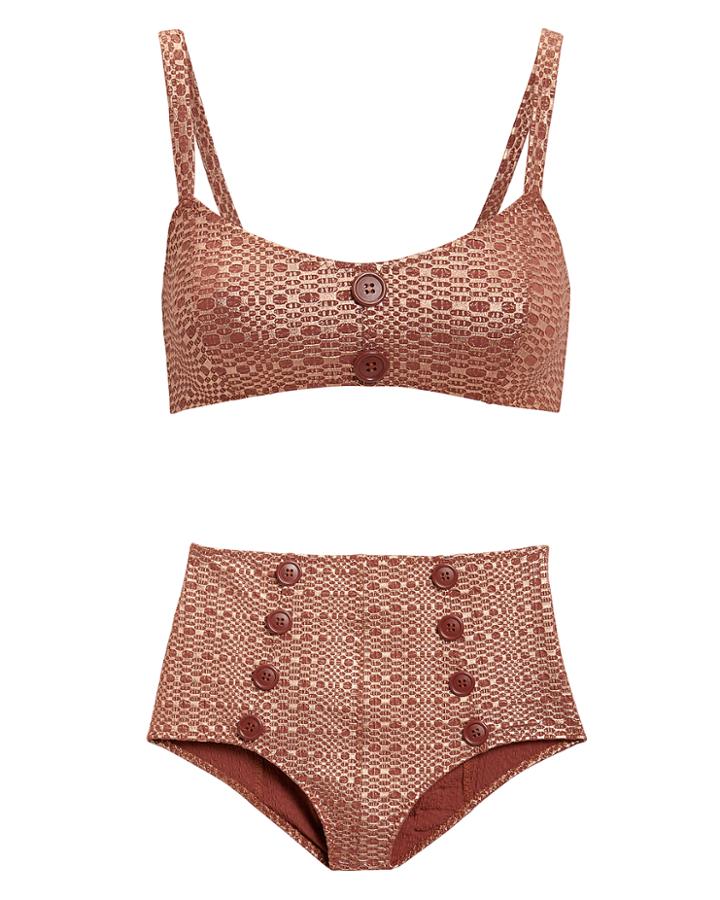 Lisa Marie Fernandez Genevieve Terracotta Metallic Bikini Terracotta Metallic 1