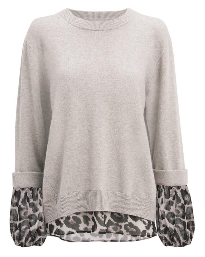 Brochu Walker Leopard Layered Sweater Beige/leopard P