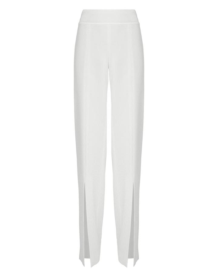 Jonathan Simkhai Satin Combo Front Slit Pants White 6
