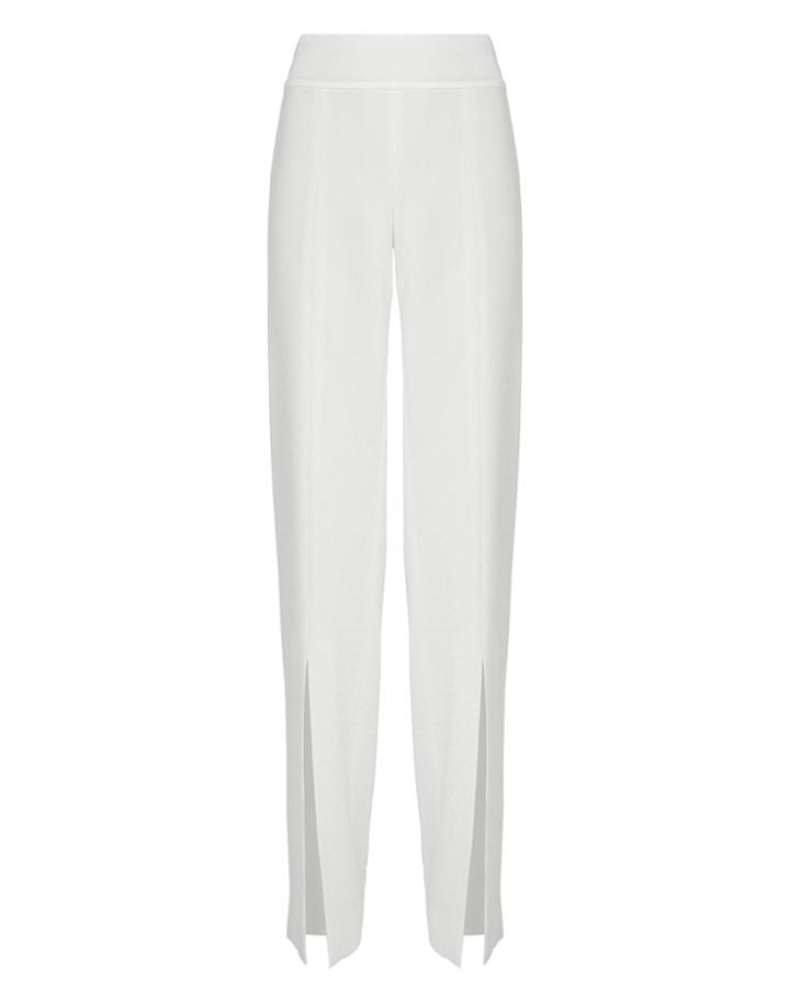 Jonathan Simkhai Satin Combo Front Slit Pants White 6