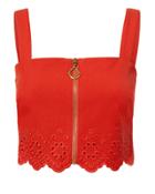 Derek Lam 10 Crosby Red Eyelet Crop Top Red 6