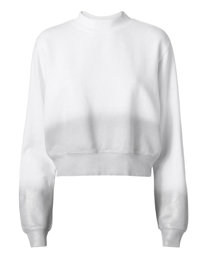 Cotton Citizen Milan White Metallic Crop Sweatshirt White P