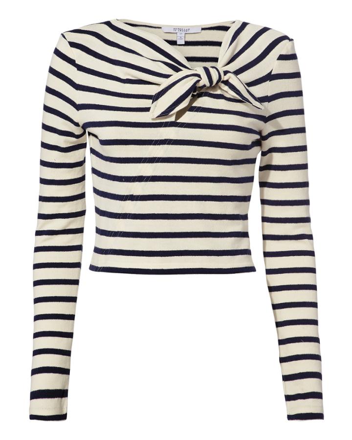 Derek Lam 10 Crosby Knotted Crop Top Ivory S