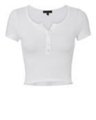 The Range Ribbed Cropped Tee White S