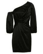 Amur Alessandra Satin Mini Dress Black 2