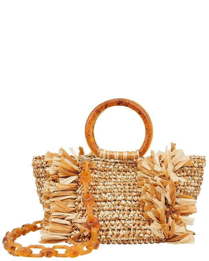 Carolina Santo Domingo Corallina Brown Raffia Bag Brown/beige 1size