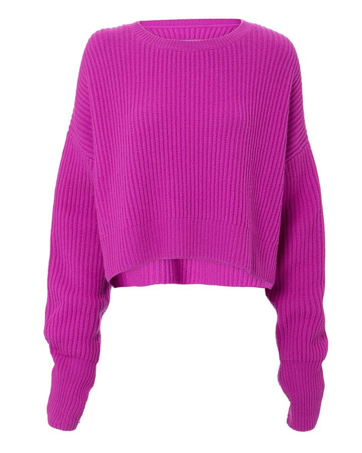 Re/done Violet Crop Sweater Pink-drk M