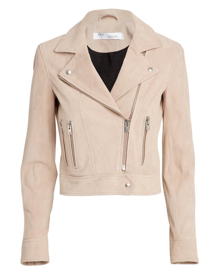 Iro Dembey Moto Leather Jacket Beige 42
