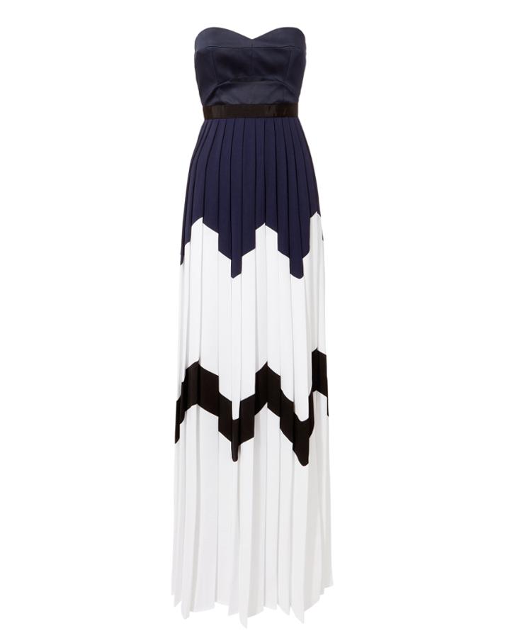 Self-portrait Bandeau Pleated Dress White 2