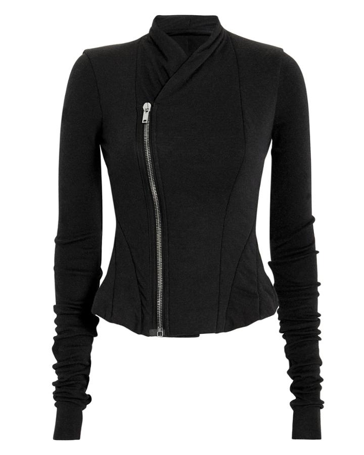 Rick Owens Lilies Asymmetrical Zip Jacket Black 40