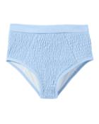 Suboo Shirred High-waist Bikini Bottom Blue-lt S