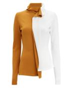 Monse Half And Half Ruffle Front Turtleneck Mustard P