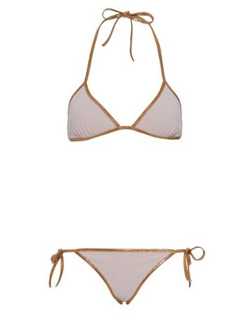 Toshie Hampton Reversible Triangle Bikini: Yellow/grey