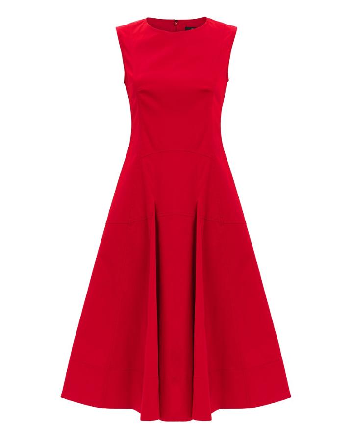 Derek Lam Fit-and-flare Red Midi Dress Red 38