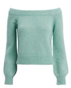 Exclusive For Intermix Intermix Adelina Off Shoulder Sweater Green-lt P