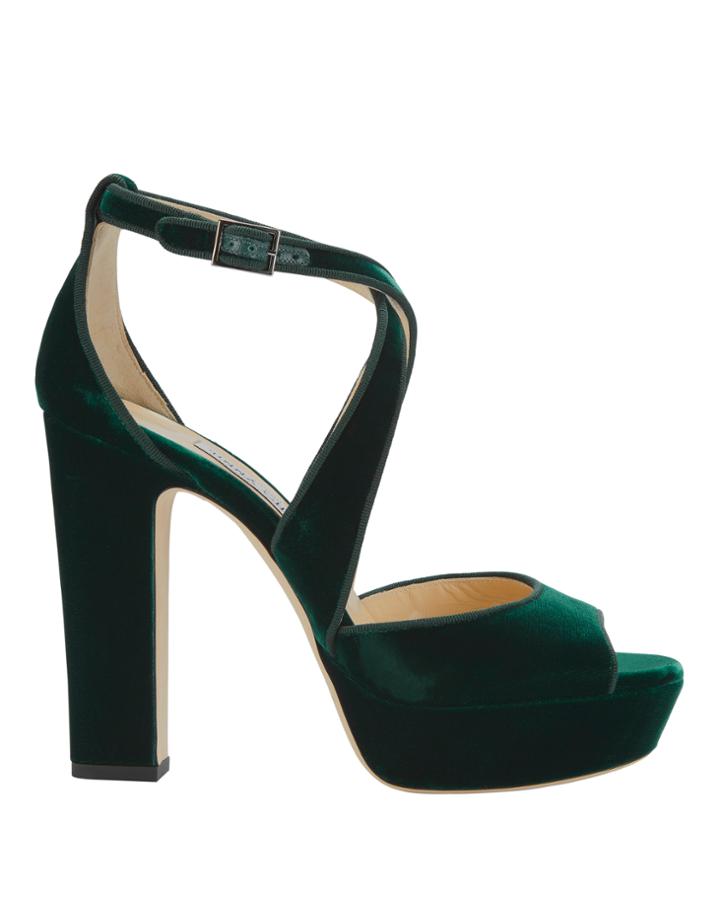 Jimmy Choo April Velvet Platform Sandals