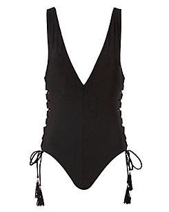 Zimmermann Divinity Lace-up One Piece Swimsuit