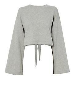 T By Alexander Wang Tie Back Cropped Sweatshirt