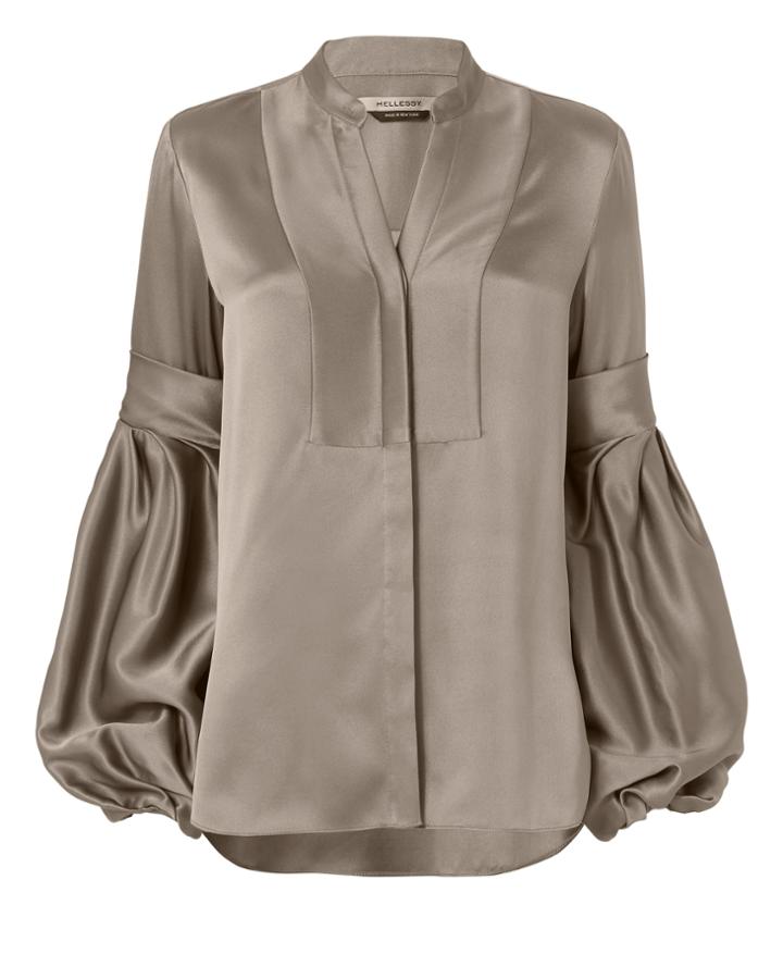 Hellessy Silk Balloon Sleeve Top