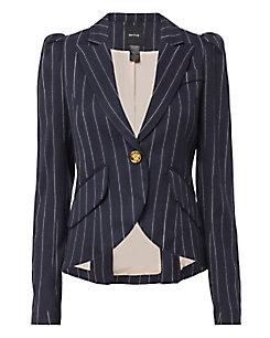 Smythe Pouf Sleeve Striped Blazer