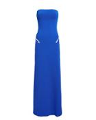 Esteban Cortazar Strapless Knit Column Gown Cobalt Blue P