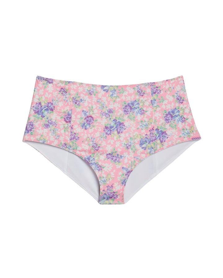 Love Shack Fancy Loveshackfancy Mason Bikini Bottom Lilac Floral L