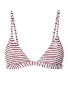 Onia Dani Red White Striped Bikini Top