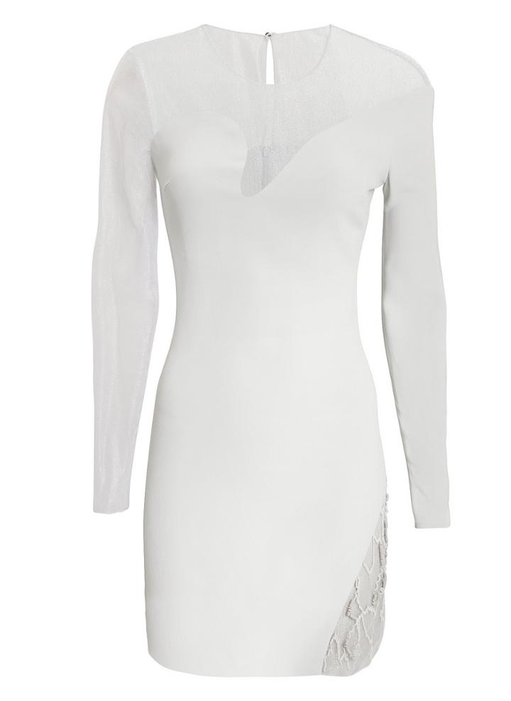 Cushnie Et Ochs Fragmented Curve Dress Grey-lt 4