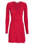 Exclusive For Intermix Intermix Serena Wrap Front Knit Mini Dress Red P