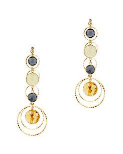 Haus Of Topper Hammered Stone Drop Layer Earrings