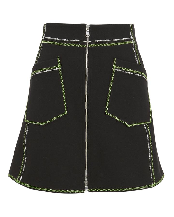 Mcq By Alexander Mcqueen Contrast A-line Skirt Black S