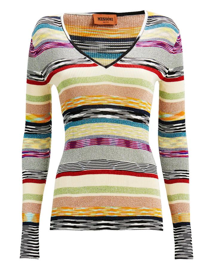 Missoni Lurex Rainbow Stripe Top Rainbow/metallic 40