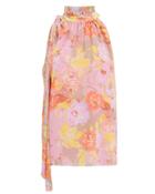 Torn Ronny Kobo Valencia Floral Crepe Sleeveless Top Pink/floral M