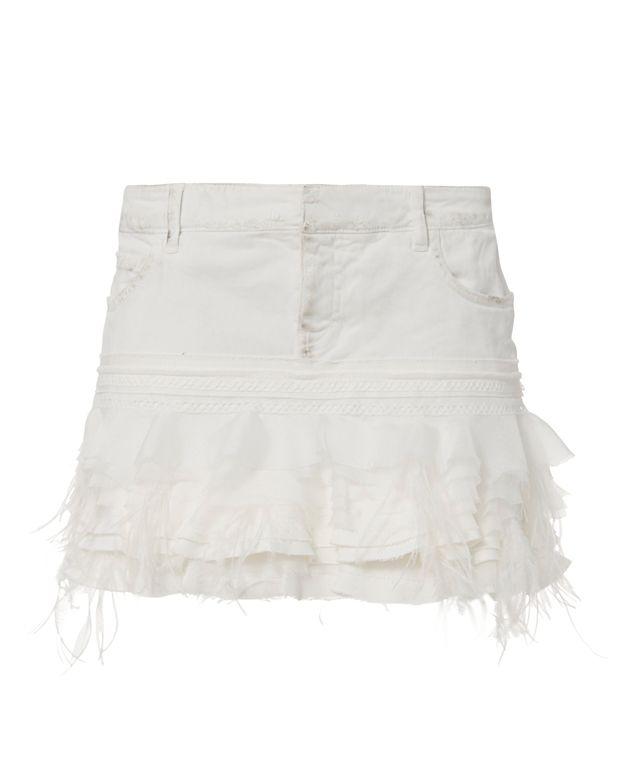 Faith Connexion Ruffle Feather Mini Skirt