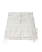 Faith Connexion Ruffle Feather Mini Skirt